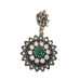 Pendant sterling silver 925 women's green onyx zircon gem stone handmade C 543